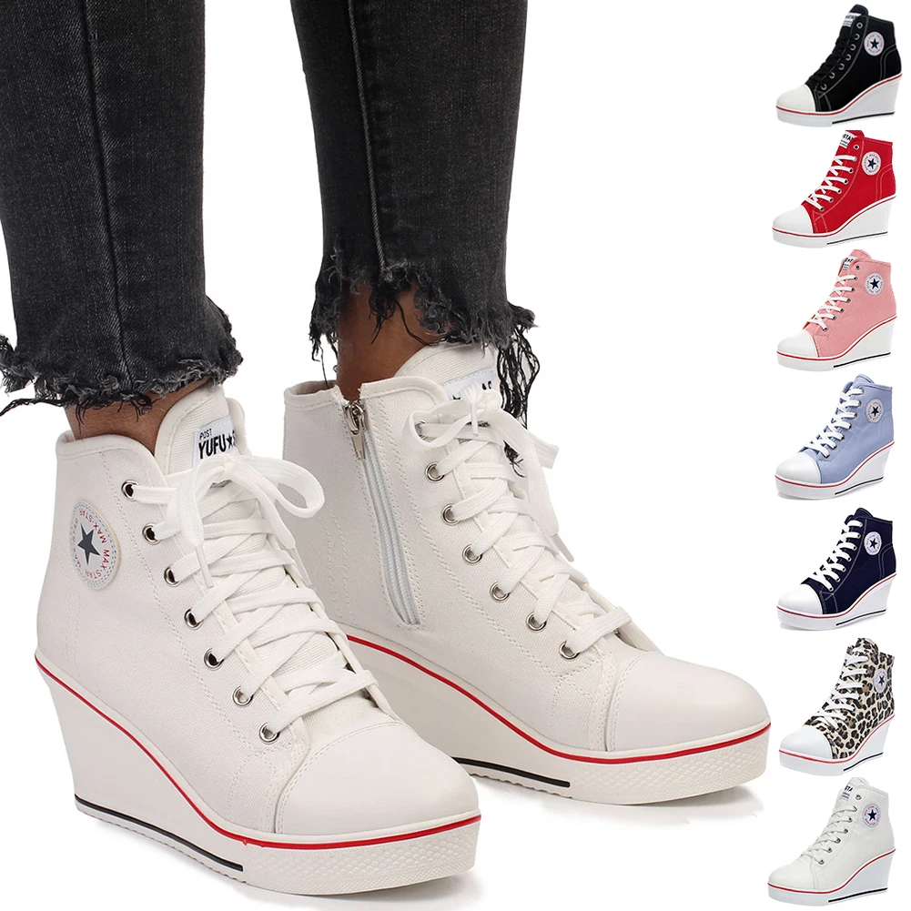 Ботинки женские на танкетке с высоким верхом платформе|shoes casual|shoes casual womenshoes platform