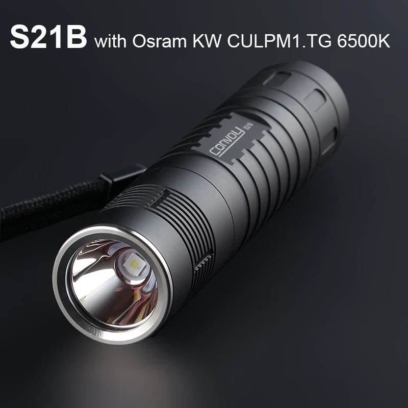 

Convoy S21B with Osram KW CULPM1.TG 6500K Led Flashlight EDC Torch Flash Light Linterna 21700 Lantern Camping Fishing Work Lamp