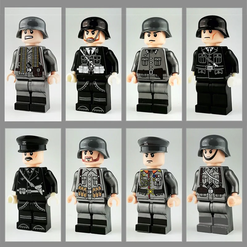 

8Pcs/set Military Ww2 German Army Figures Army Soldiers battle steed Compatible Building Blocks Bricks Toy DIY Kids Gift