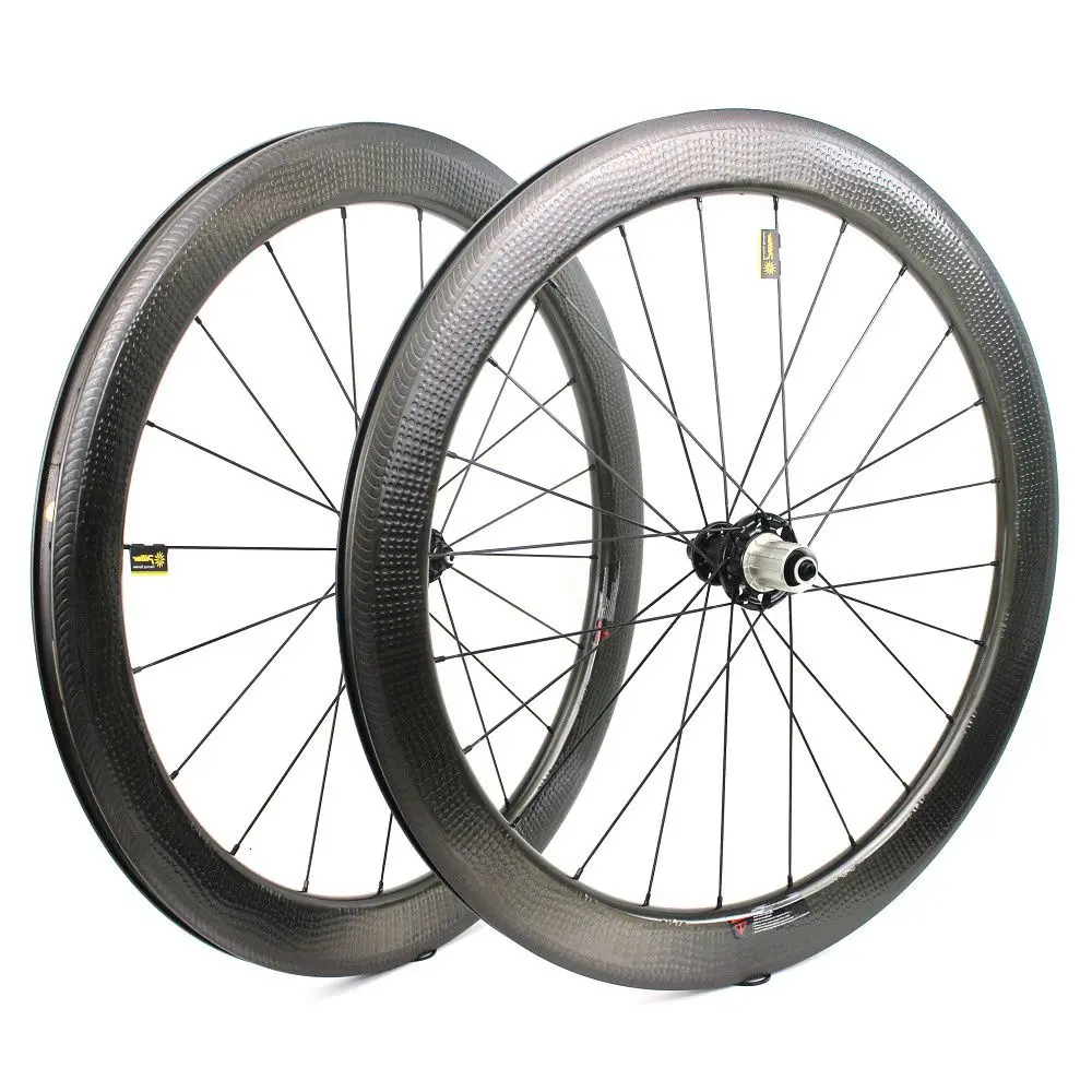 Airwolf Carbon Wheelset Dimple Surface Road Bicycle Wheels Novatec 271 372 Hub Powerway R13