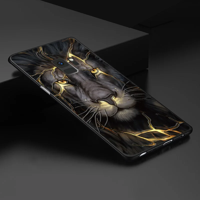 

S9 Plus Case Chinese dragon lion Wolf world Anti-explode Emboss Thin Back Cover Shock-Proof case For samsung galaxy S9 S9 Plus