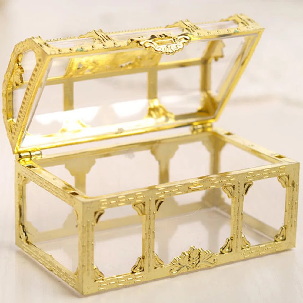12 шт./компл. Treasure Box прозрачная коробка для хранения шоколадные конфеты коробки Органайзер грудь ювелирные изделия шкатулка для украшений в стиле свадебные подарки