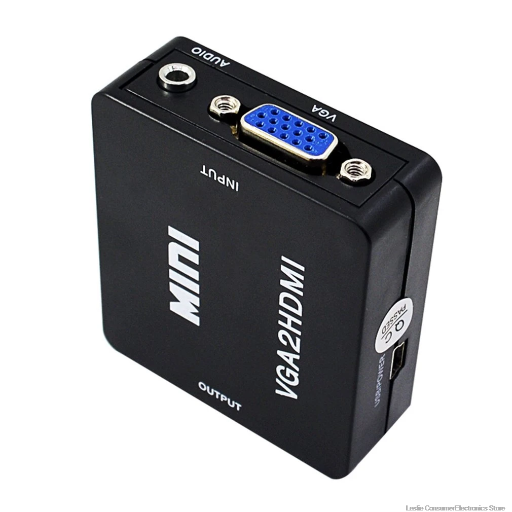 Мини HDMI в VGA конвертер адаптер HD1080P HDMI2VGA с аудио мощность для Xbox DVD PS3 конвертер проектора коробка