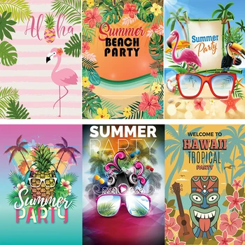 

Summer Birthday Party Background Aloha Summer Moana Party Decoration Photo Booth Photography Backdrops Decoration