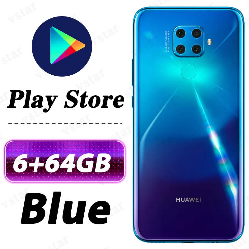 Смартфон huawei Nova 5z, 6,26 дюймов, Kirin 810 Ai, четыре ядра, Android 9,0, разблокировка отпечатков пальцев, Поддержка Google play - Цвет: 6G 64G Blue