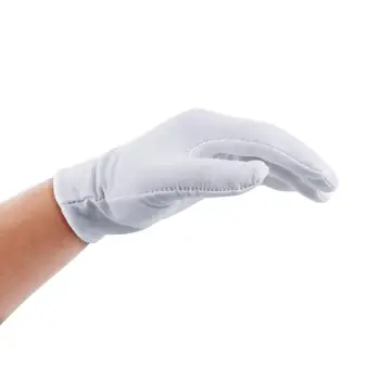 

In Stock 1 Pairs S M L XL White Cotton Work Gloves Coin Jewelry Silver Inspection Gloves Handling Work Protector Gloves Dropship