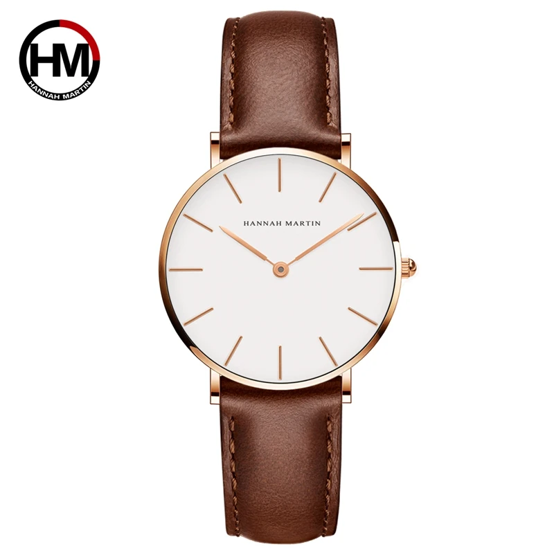 Japan Bewegung Braun Leder horloges women Weiß Zifferblatt Frauen Top Marke Luxus Wasserdichte Uhr relogio feminino zegarek damski