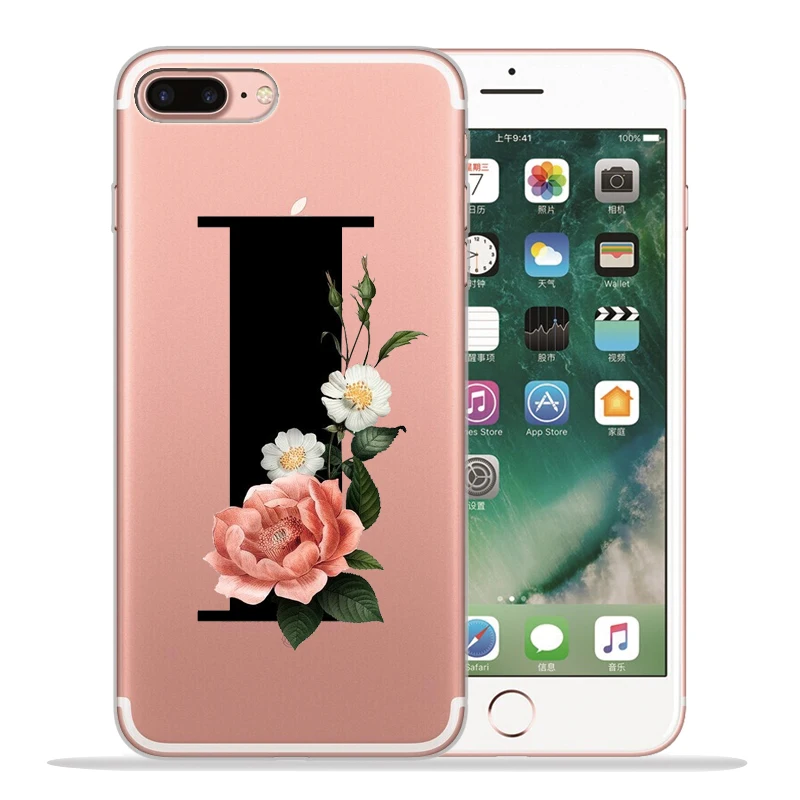Чехол для телефона с буквенным принтом и цветочным рисунком, чехол для iPhone X, чехол 11 11 Pro Max 5, 5S, 6, 6 S, 7, 8 Plus, X, XS, Max, XR, чехол для iPhone 8, чехол
