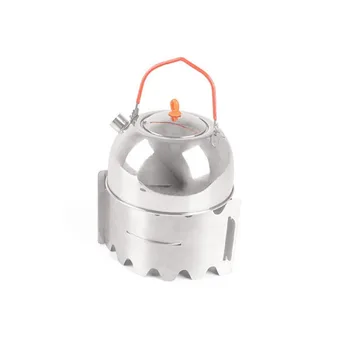 

New Outdoor Camping Cooking Stove Stainless Steel Portable Alcohol Stove Set With Foldable Windshield