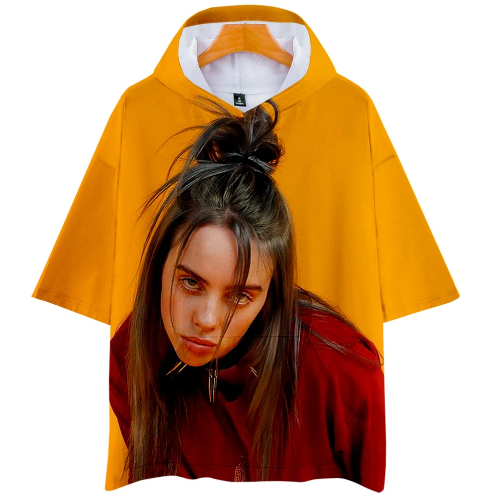 Хип-хоп Kpop дизайн Billie Eilish летние футболки с капюшоном Мужская/Женская весенняя одежда повседневные Harajuku футболки топы