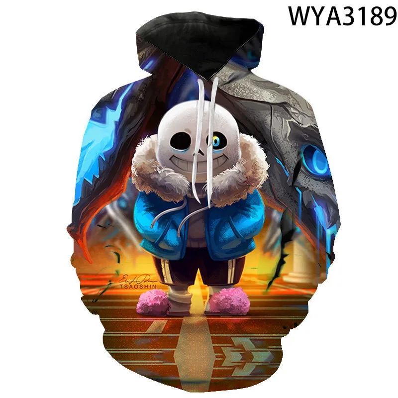 Модная уличная одежда для мальчиков и девочек толстовки с 3D принтом Undertale