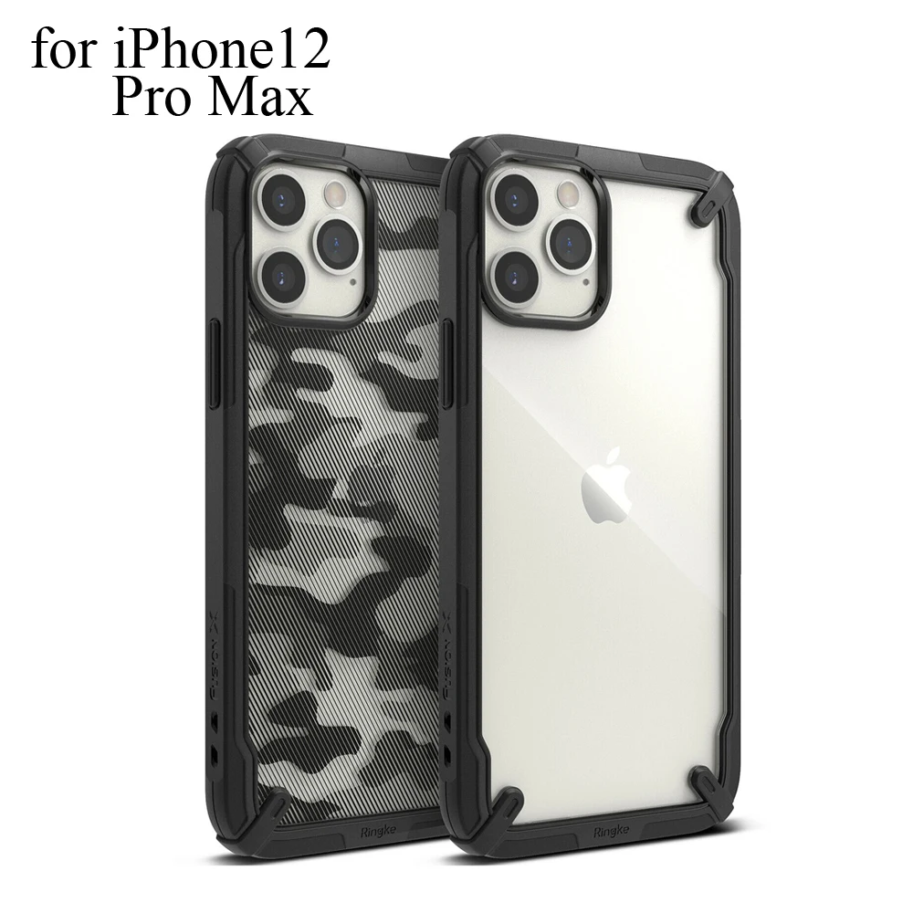 Ringke Fusion X for iPhone 12 Pro Max Case Heavy Duty Shock Absorption Soft TPU Frame Transparent Hard PC Back Hybrid Cover