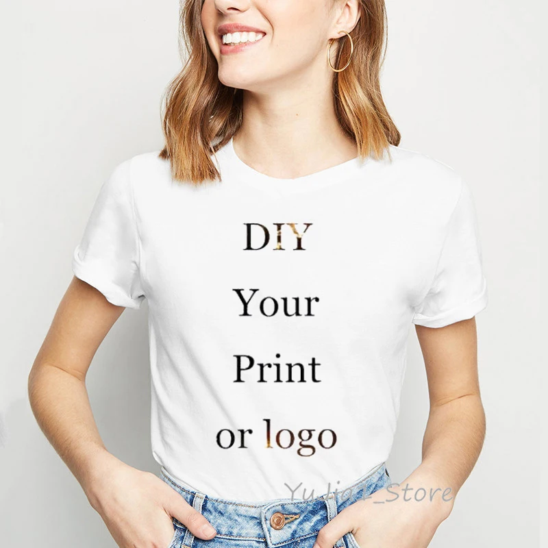 

Customized Print T Shirt Women Your Own Design Brand Logo/Picture Custom Female T-Shirt Tshirt Femme Tops