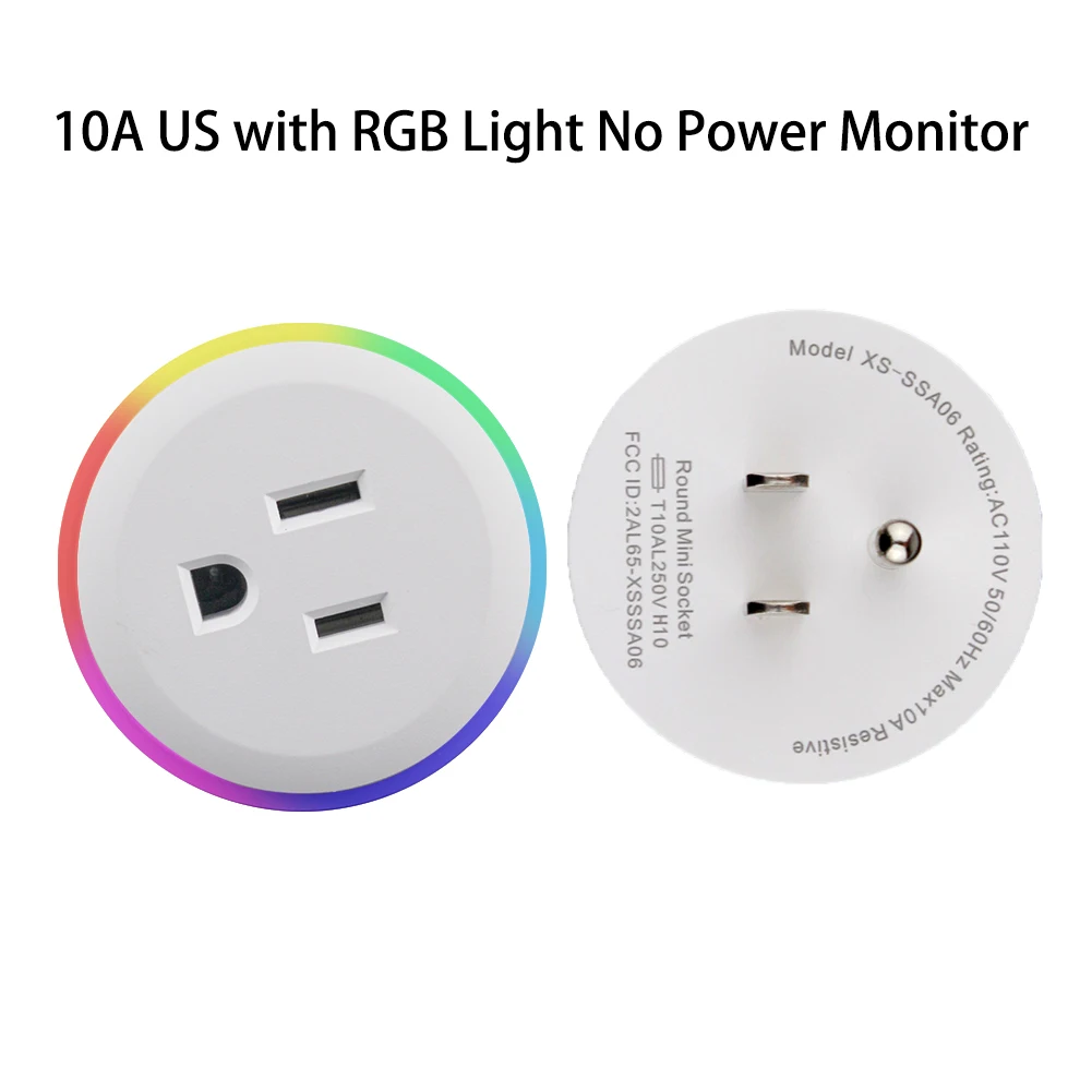 10A US With LED Wi-Fi умная розетка Беспроводная розетка умная жизнь/приложение Tuya дистанционное управление работа с Alexa Google Home не требуется концентратор Великобритания - Цвет: 10A US With LED