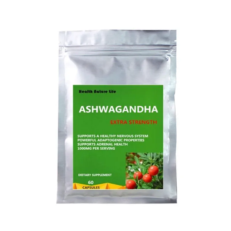 Органический Ashwagandha 1000 мг добавка для снятия стресса поддержки тревоги и