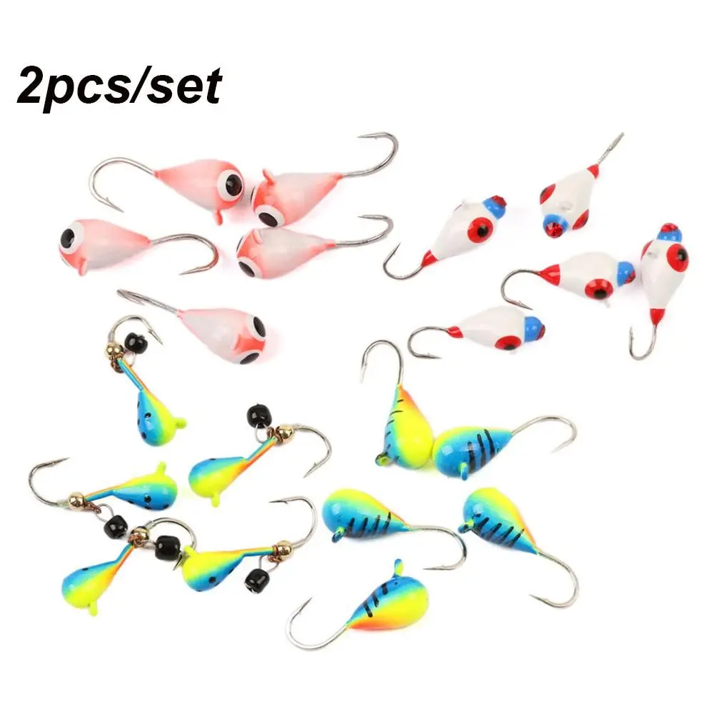 2PCS 3/4/5mm AD-Sharp Winter Ice Fishing Lure Artificial Ant Eggs Shaped Walleye Lures Lead Hard Hook Jigging Balancer | Спорт и