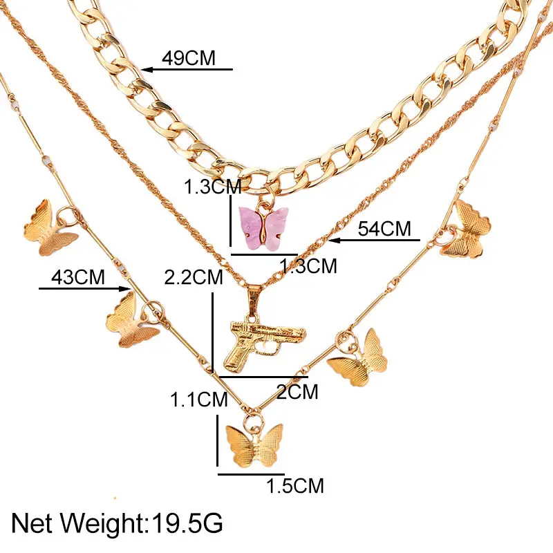 Bohemian Multilayer Necklaces For Women Men Gold Butterfly Portrait Coin Cross Crystal Chokers Necklace Trendy New Jewelry Gifts