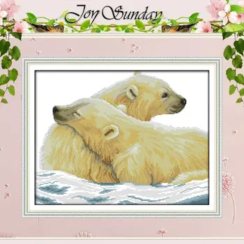 

Polar Bear Patterns Counted Cross Stitch 11 14CT Cross Stitch Set wholesale Animals Cross-Stitch Kit Embroidery Needlework