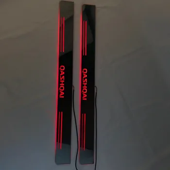 

Acrylic door sill plate strip with led decorative welcome light moving door scuff for Nissan qashqai