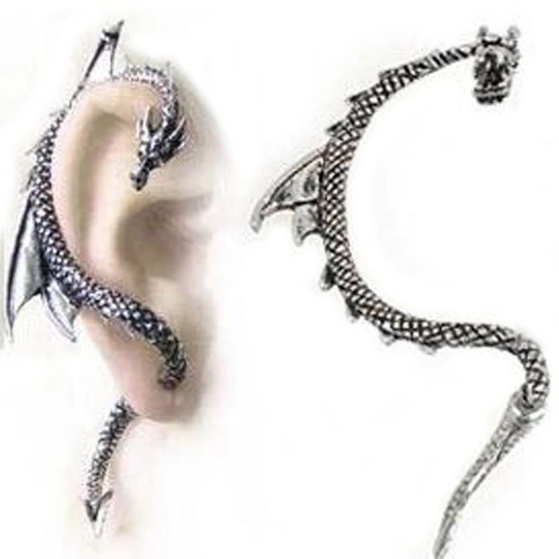 Personality Gothic Punk Rock Vintage Dragon Ear Cuff Earrings For Women Men