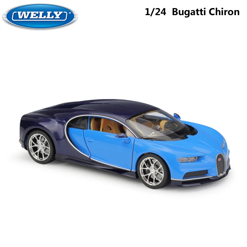 Симулятор Bugatti Chiron Welly модель литья под давлением автомобиля 1:24 весы классический