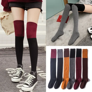 

Girl's Over Knee Socks Thigh High Thick Stocking Stretchable Assorted 6 Colors