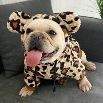 

Leopard Dog Coat Winter Dogs Pets Clothing Warm Pug French Bulldog Clothes For Small Medium Dogs Outfits Chihuahua Ropa Perro