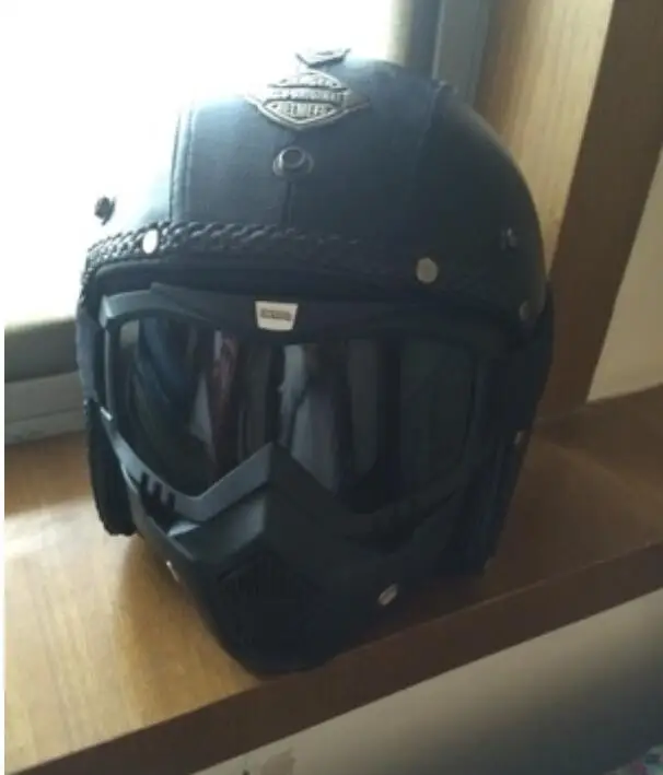 Горячие продажи модульная маска Съемные очки и рот фильтр идеально подходит для открытого лица мотоциклетный полушлем или винтажные шлемы
