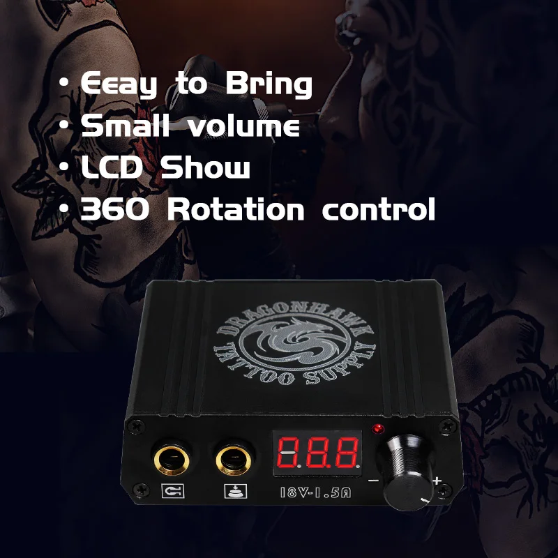 Высокое качество Мини тату блок питания Dragonhawk lcd для машины переключатель питания