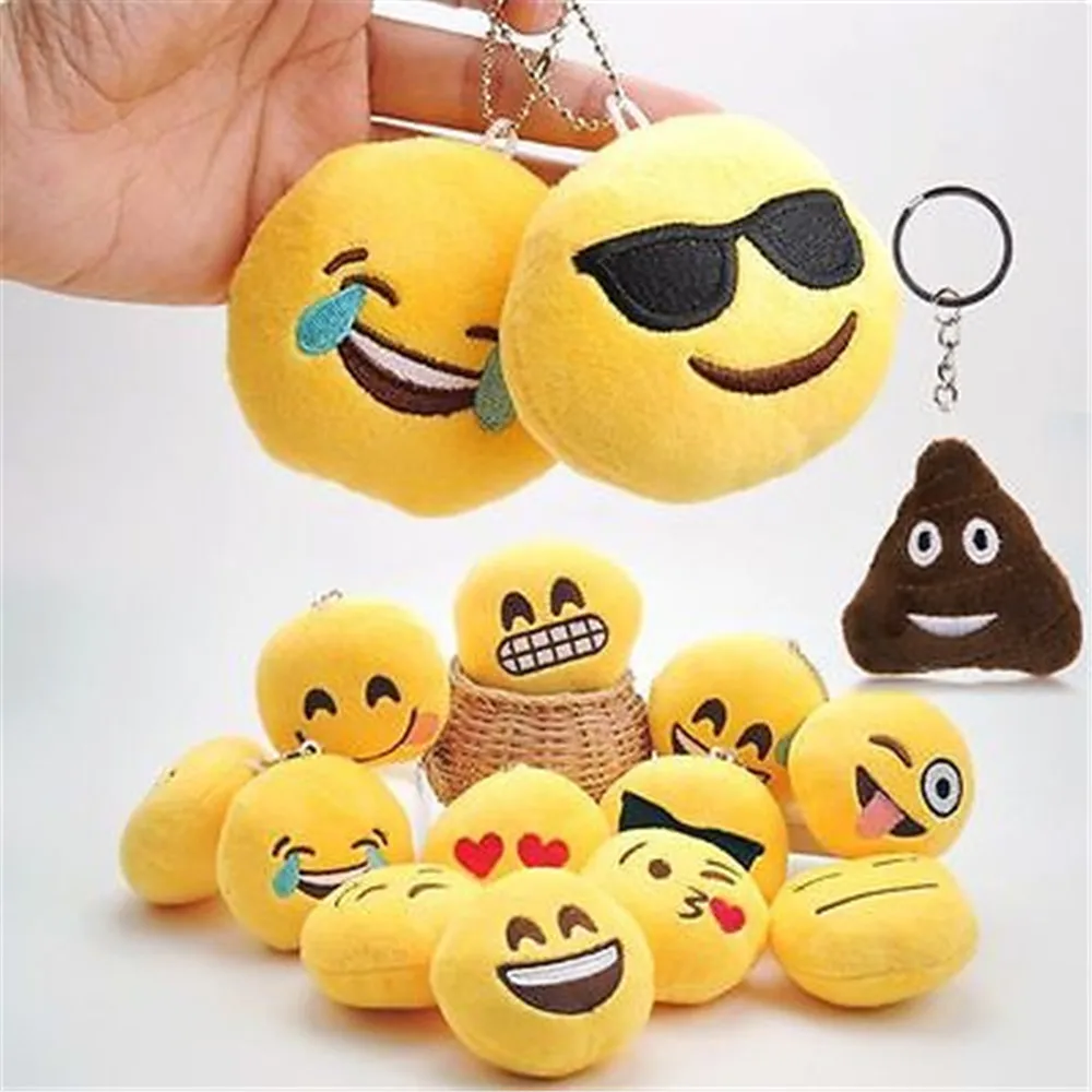 

Emoji Smile Plush Toy Doll Emotion Yellow Soft Cushion Key Chain Keyring Decor New Arrival