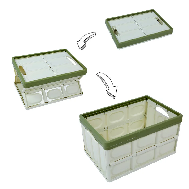 

Sanqing Flower Multi-functional Plastic Folding Box Medium With Cap Car Folding Storage Box Folding Box Car Mounted
