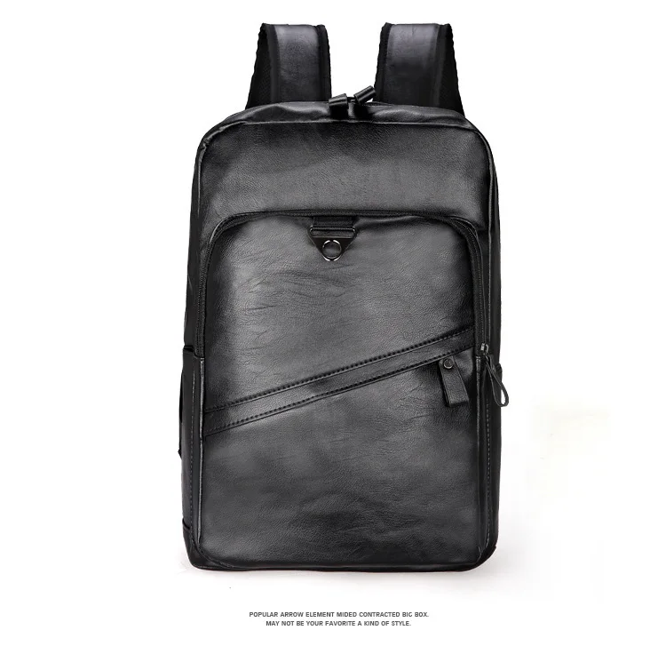 Black Brown PU Leather Backpack Laptop Bag for Men 2019 High Quality Retro School Bagpack Big Fashion Casual Business Travel Bag (11)