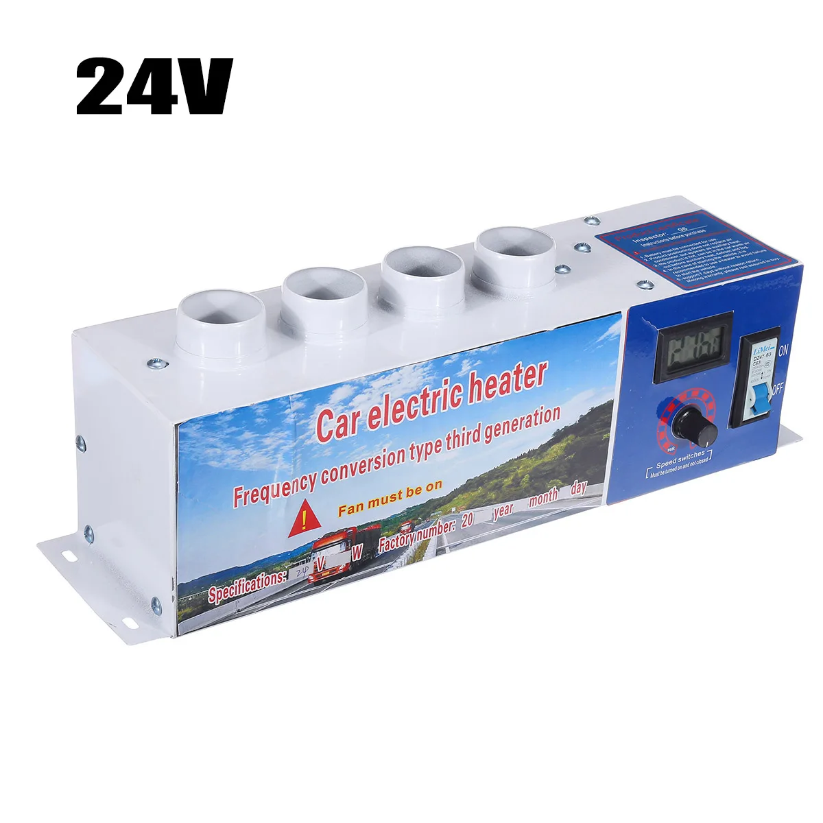 24V 1000W 1000 Вт Тепловентиляторы 12 В/24 В 4 отверстия светодиодный дисплей для автомобиля, грузовика, зимние Авто обогреватели, теплая сушилка для окон, стекла, размораживатель тумана - Название цвета: 24V 1000W