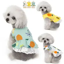Пальто на собаку, для питомца, милые, с рисунком ананаса, кружевное платье в мозаичном стиле, куртка весна Одежда для щенка, котика, свитер, пальто, Костюмы одежда UK