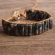 LanLi натуральные Ювелирные изделия Сделано в Китае лабрадорит камень вязать браслет для мужчин и женщин давая подарки и самоиспользование