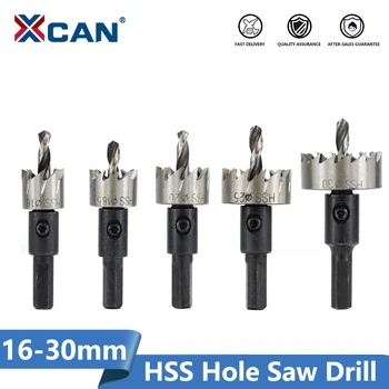 

XCAN 5pcs 16-30mm High Speed Steel Hole Opener Hole Saw Cutter Core Drill Bit Wood/Metal Hole Saw Set