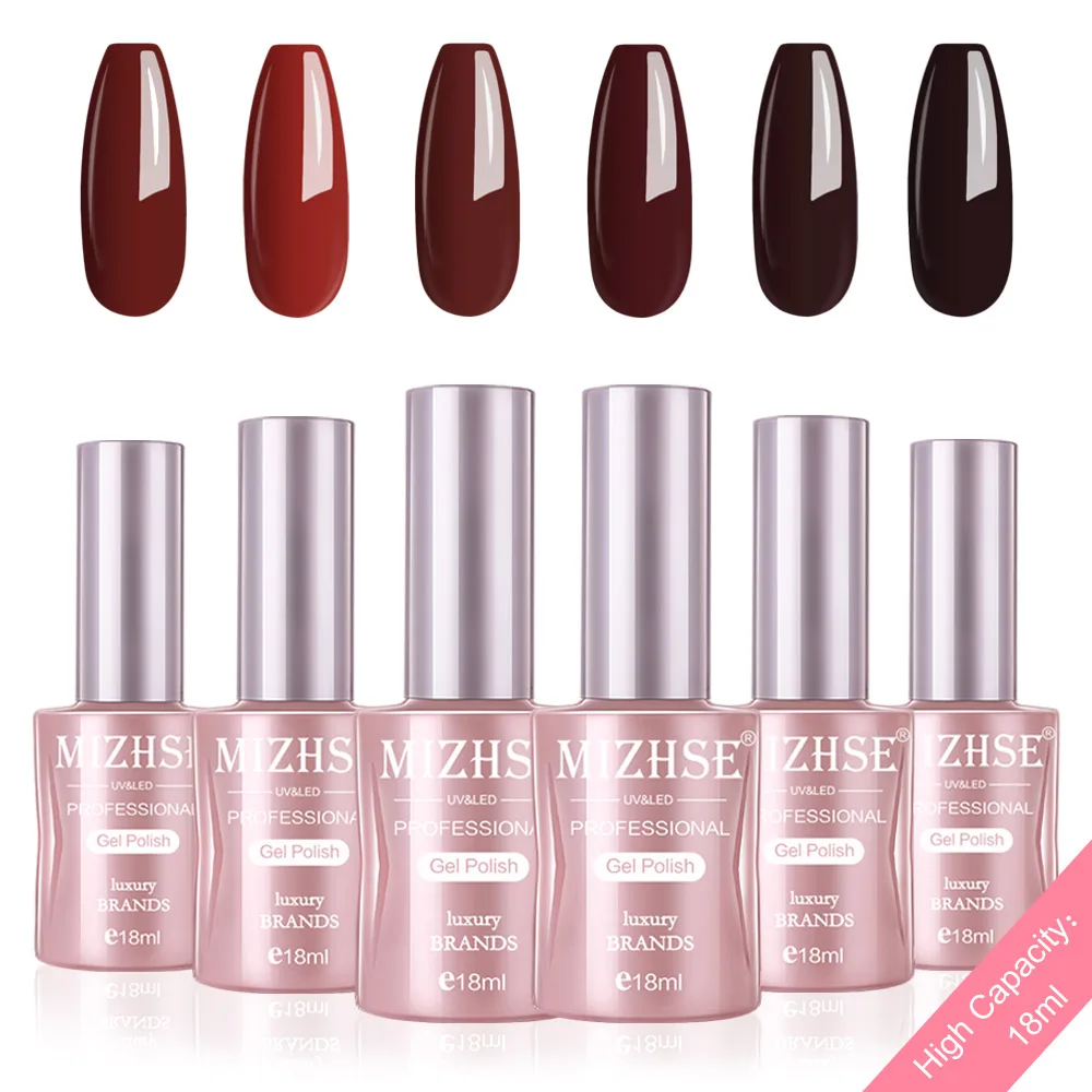 P35 MIZHSE Гель-лак для ногтей Esmalte Permanente Гель-лак набор для маникюра 18 мл Высокая емкость бутылки с подарочной коробкой 6 шт. в комплекте - Цвет: P35