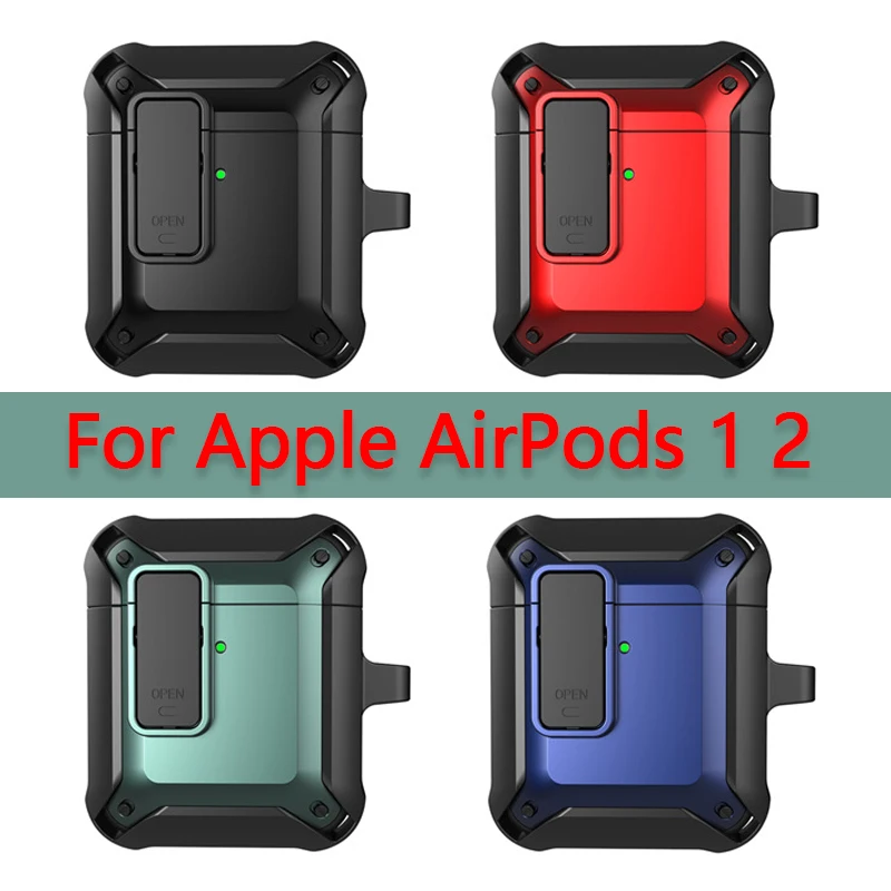 Luxury Colorful Soft TPU + PC Silicone Cover For Airpods 1 2 Earphone Case Apple Accessorie With Hook | Электроника