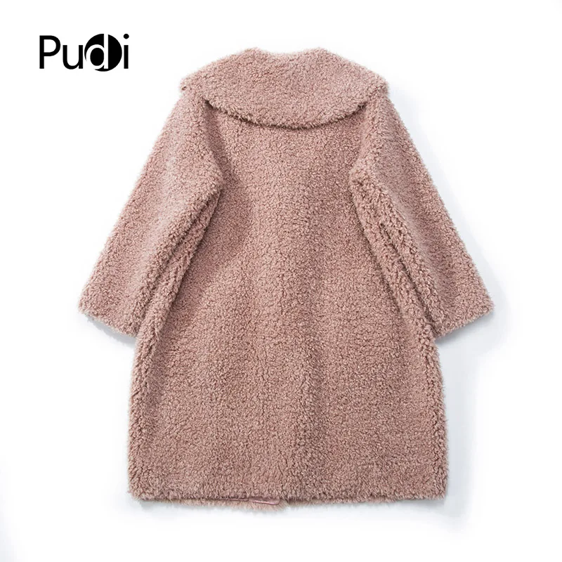 PUDI C18001 женская зимняя теплая куртка из натуральной шерсти, жилет из натуральной кожи для отдыха, пальто для девочек, Женская куртка, пальто