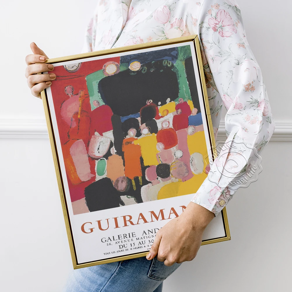 Paul Guiramand Exhibition Museum Poster, Le Bal Art Prints, Immagine Astratta Della Parete Dell'Acquerello, Decorazione Della Casa A Colori Vivaci