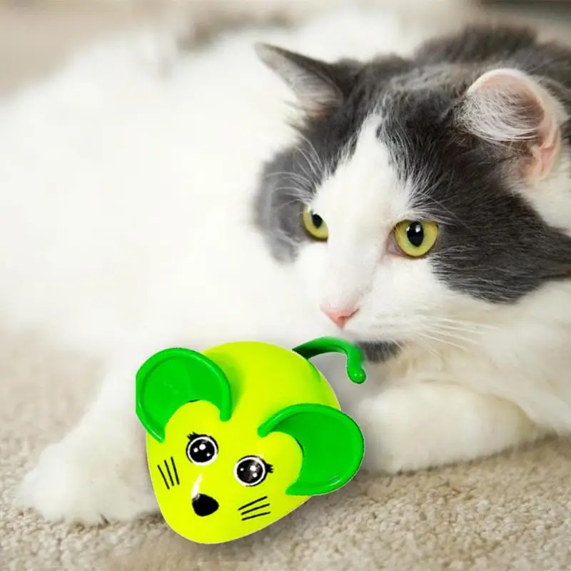 Мультфильм обмотки мышь скрипучий пластик Жевательная звучащая Pet игрушка-тизер для кошек
