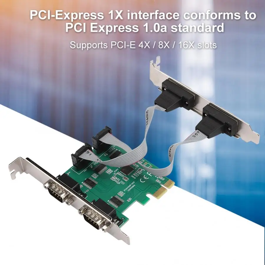Карта расширения адаптер конвертер PCI-E RS232 4-Порты и разъёмы серийный Порты и разъёмы 2,5 ГБ/сек. полнодуплексный канал Sup Порты и разъёмы s PCI-E 4X/8X/16X слотов для карт