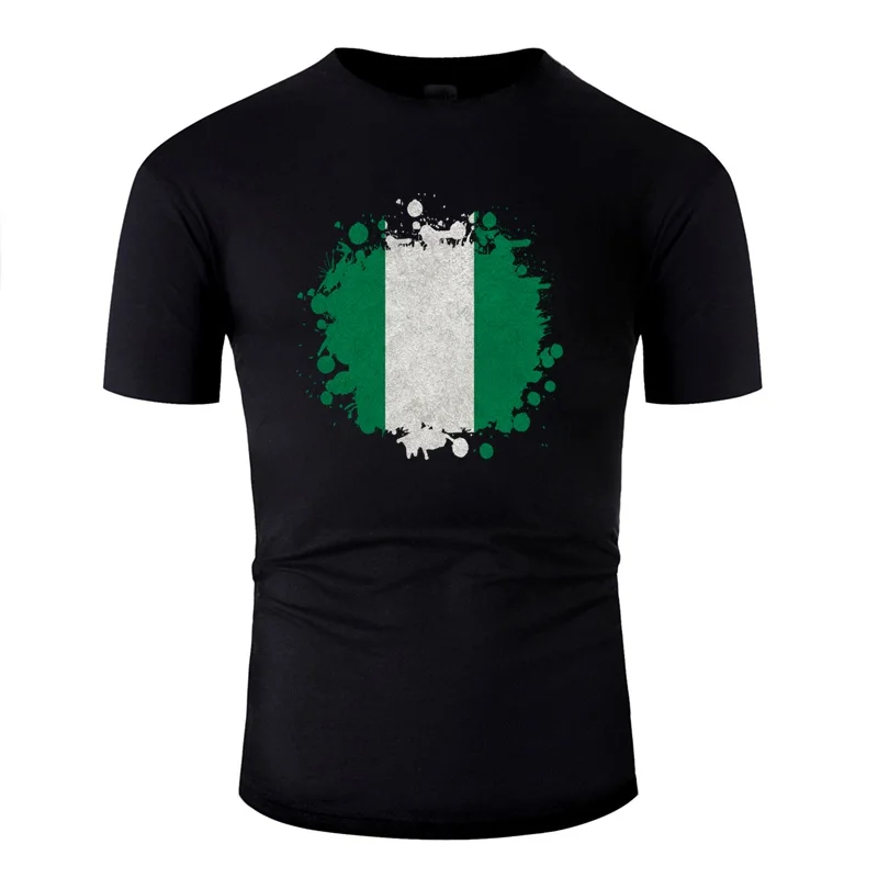 Create Hipster Nigeria Blob Flag Gift кантри Мужская футболка хлопок Круглый вырез Футболка сплошной цвет короткий рукав хип-хоп Топ