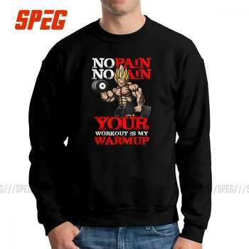 

Dragon Ball Z Sweatshirts No Pain No Gain Training Men Unique 100% Cotton Crewneck Pullover Designs Hoodies Tops