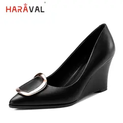 HARAVAL/Коллекция 2019 года; сезон весна-осень; модная классическая женская обувь; свадебные туфли на высоком каблуке с острым носком; кожаные