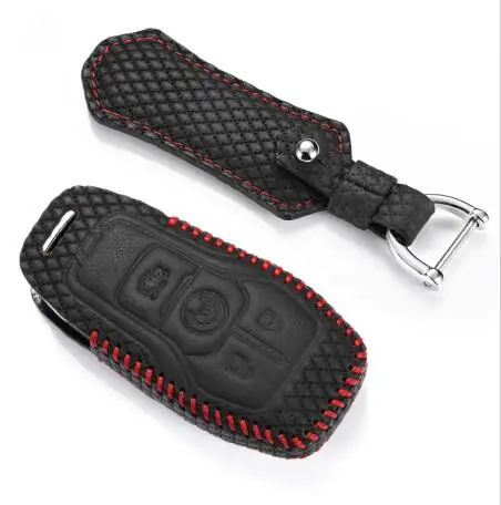 Luckeasy для ford F150 mustang lincoln MKC MKZ MKX кожаный чехол для ключей автомобиля key3 - Название цвета: Фиолетовый
