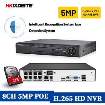 

HD CCTV 8CH 5MP surveillance DVR POE NVR 8 channel Face-Detection HDMI Standalone security 4G WIFI NVR video recorder