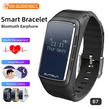 

Fitness Wristband Smart Bracelet Earphone Heart Rate Monitor Watch Headset Business Call Reminder Tracker Health Sport Bluetooth
