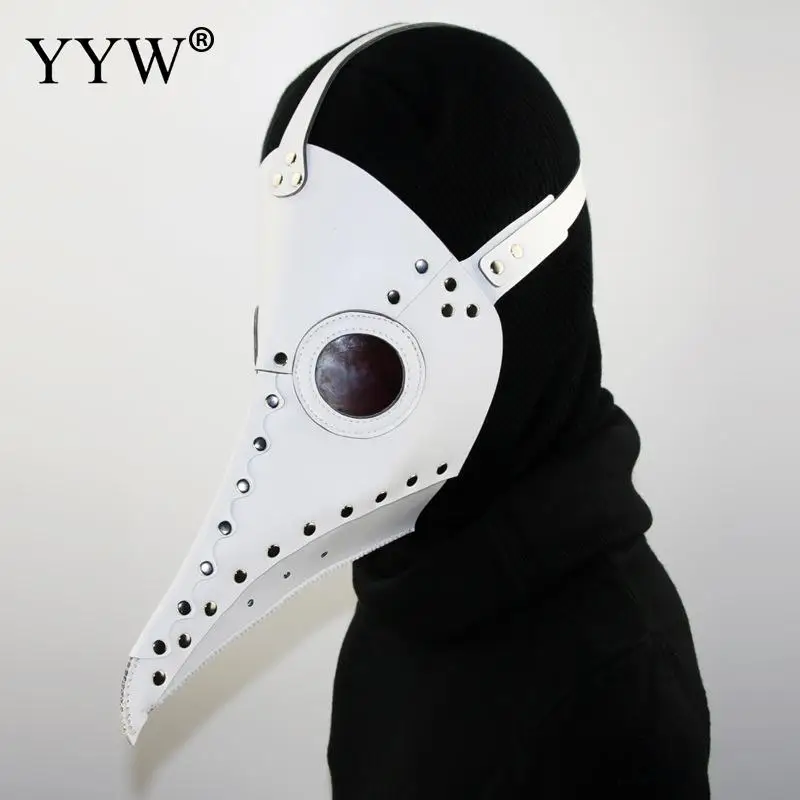 Party Mask Plague Doctor Beak Masks Fancy Maska Gothic Rock Pu Leather Mascaras Halloween Long Nose Cosplay Masker | Дом и сад