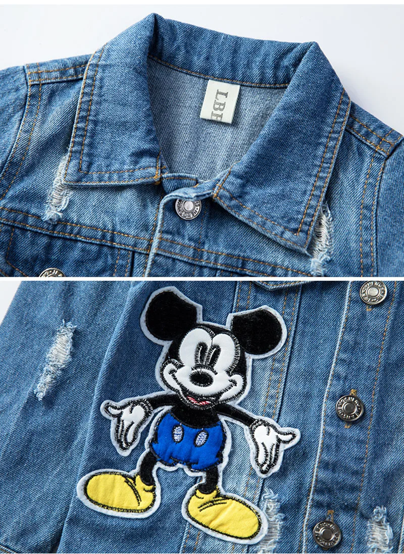 buy  2019 Mickey Denim Jacket For Boys Fashion Coats Children Clothing Autumn Baby Girls Clothes Outerwe